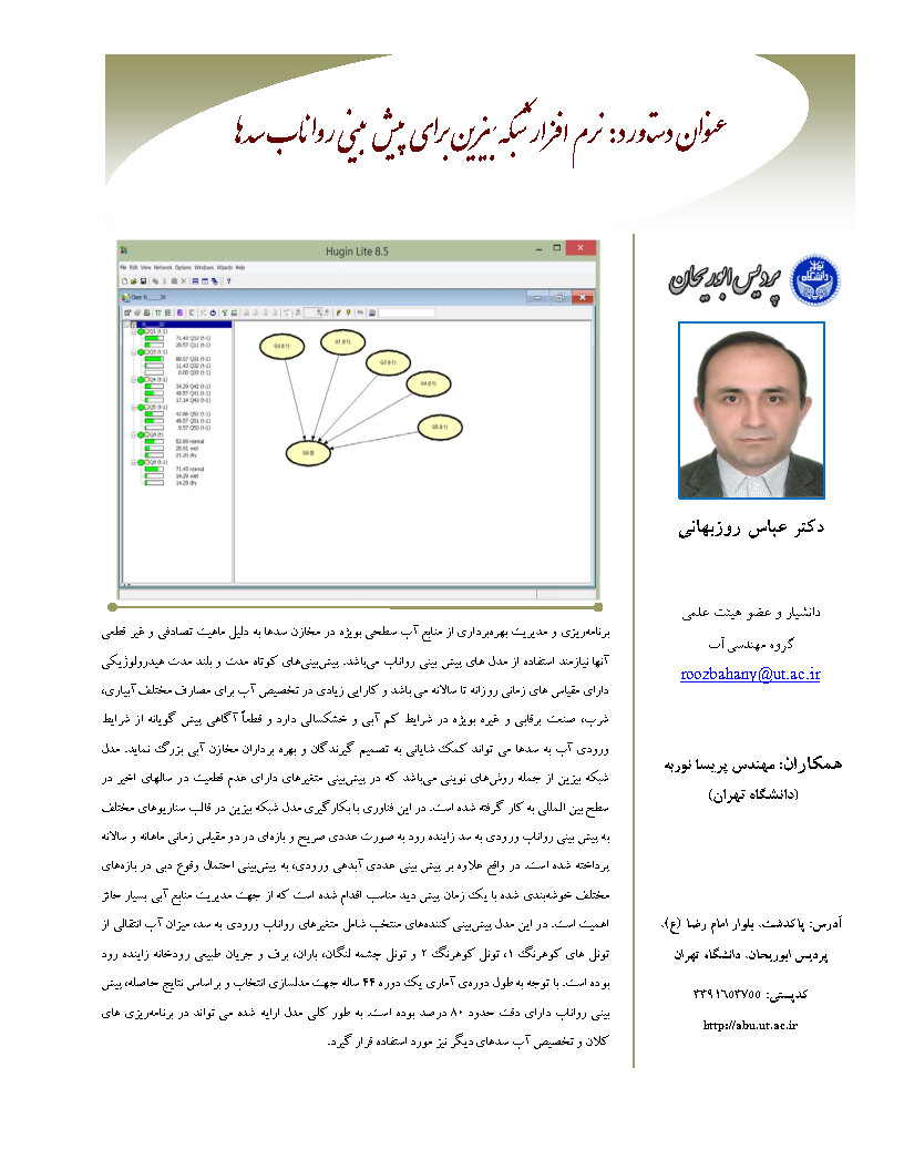 نرم افزار شبکه بیزین برای پیش بینی رواناب سدها.jpg